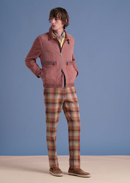 Linen Plaid Dress Trouser Tan/Multi - Paul Stuart