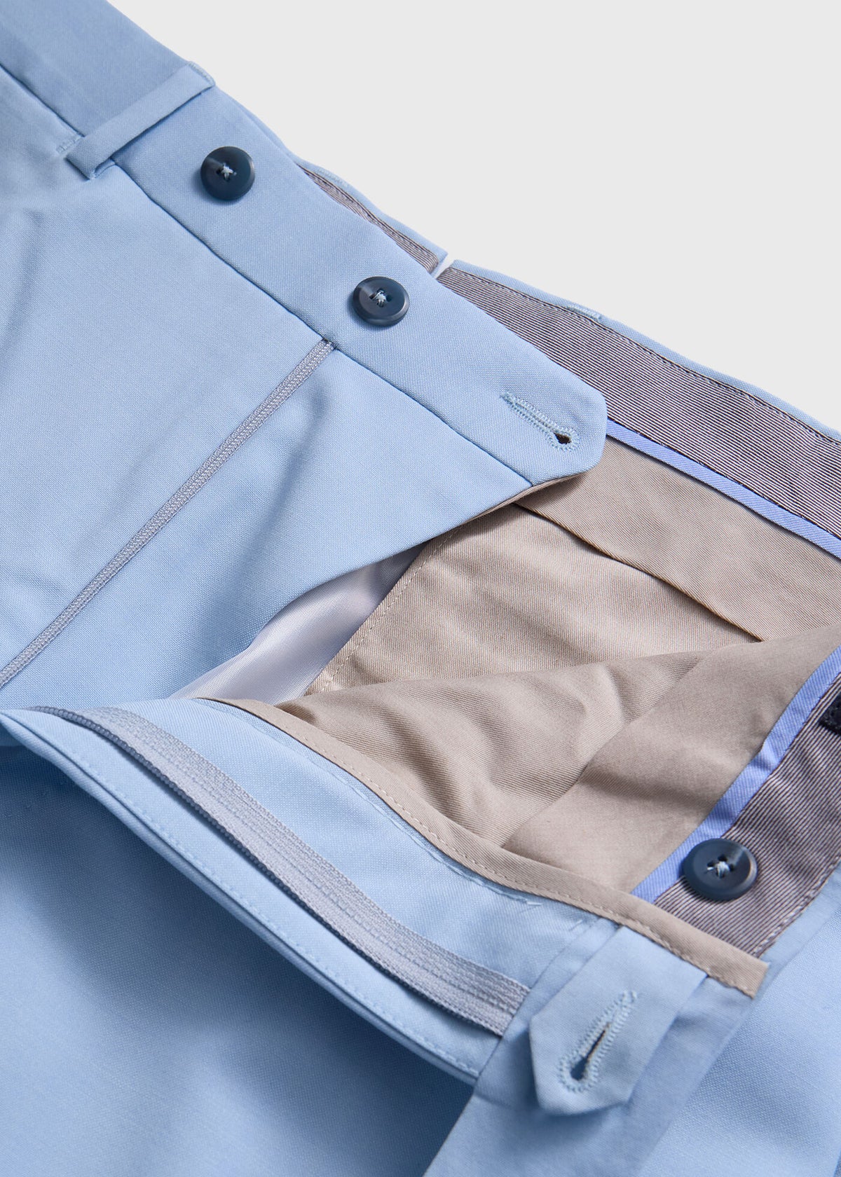 Super 100s Wool Dress Trouser Powder Blue - Paul Stuart