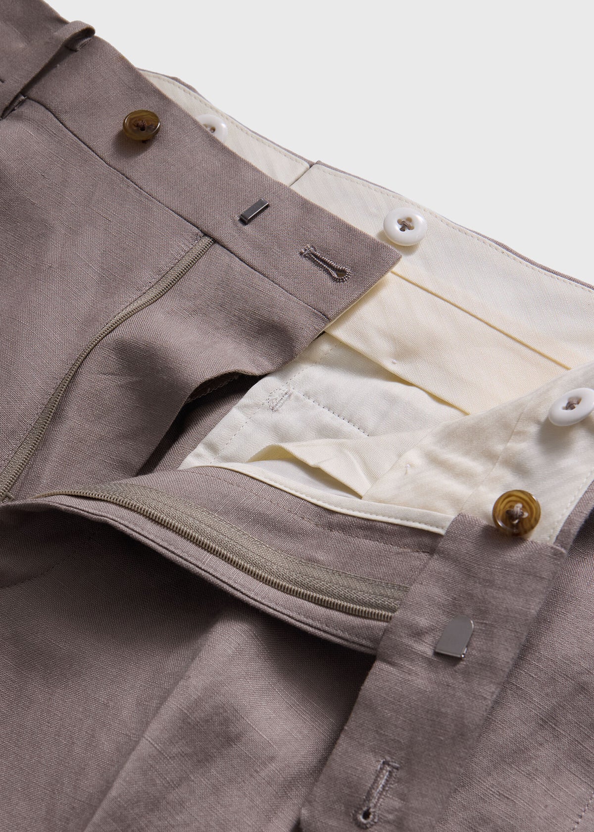 Linen Dress Trousers Tan - Paul Stuart