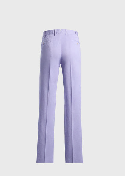 Cotton & Silk Garment Dyed Trouser Lavender - Paul Stuart