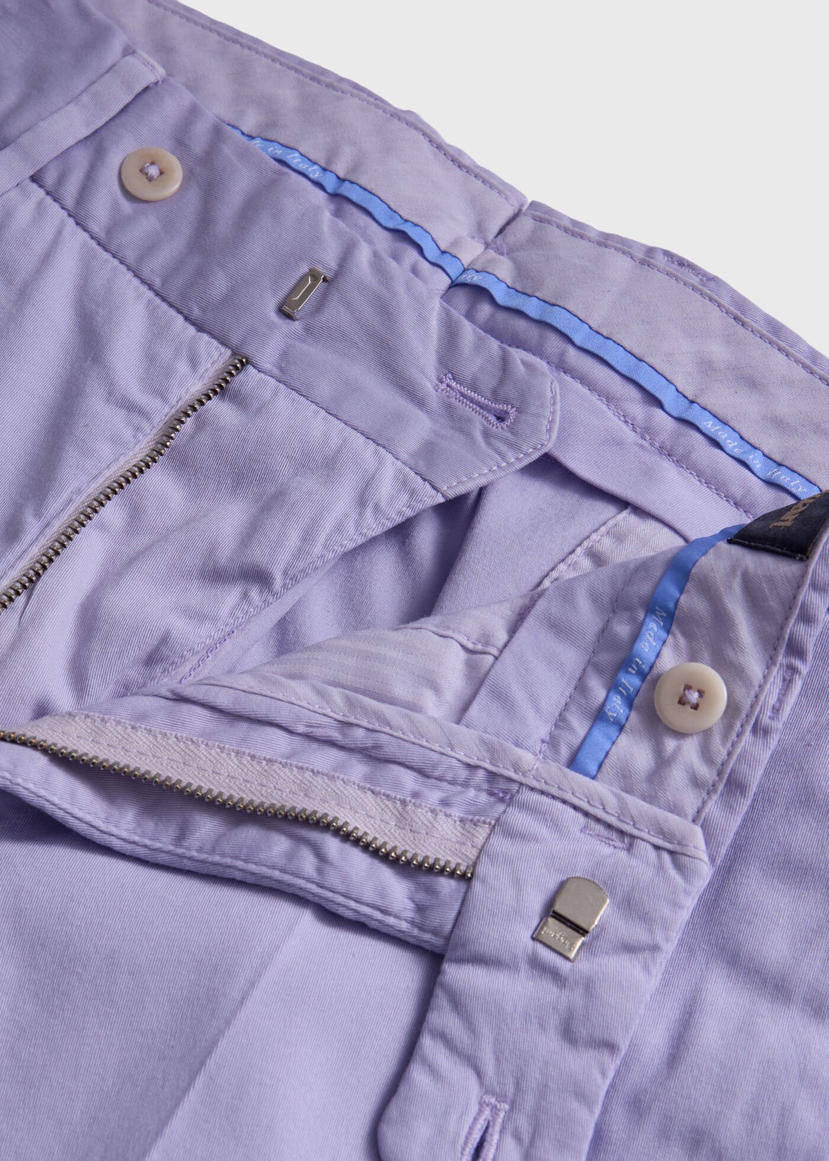 Cotton & Silk Garment Dyed Trouser Lavender - Paul Stuart