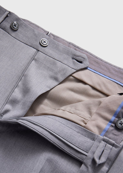 Super 110s All Year Wool Dress Trouser Pearl Grey - Paul Stuart
