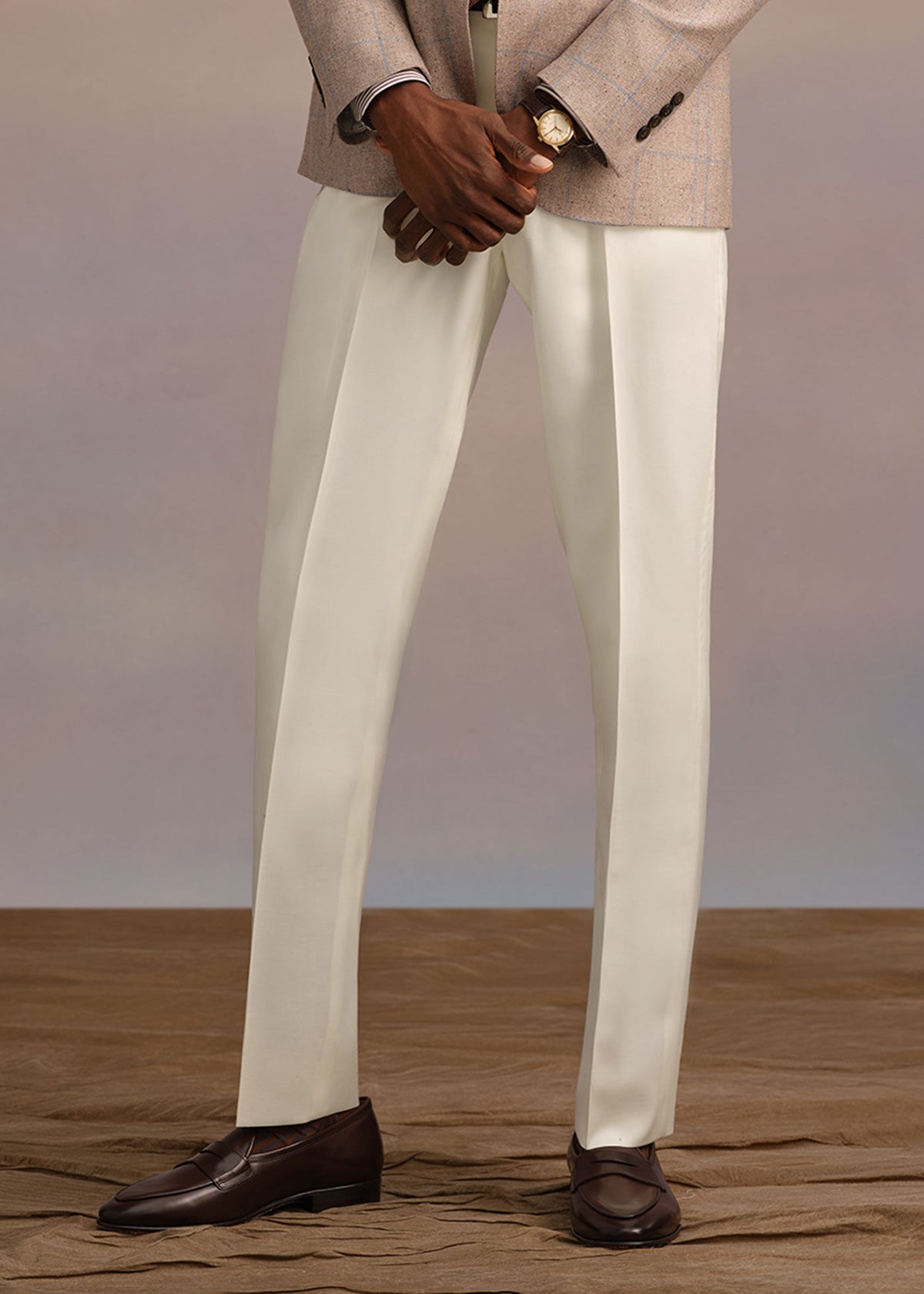 All Year Wool Dress Trouser Taupe - Paul Stuart