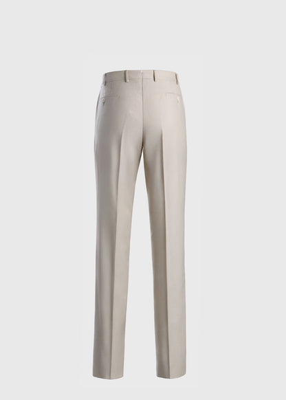 Super 130s All Year Wool Dress Trouser Light Grey - Paul Stuart