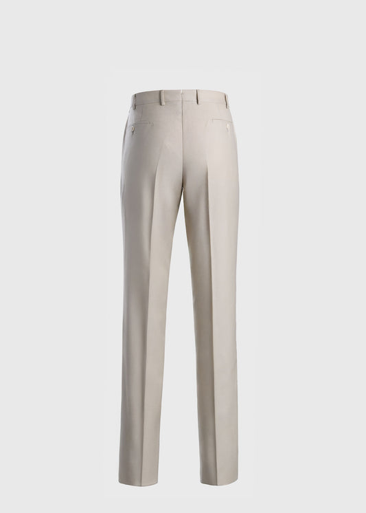Super 130s All Year Wool Dress Trouser Light Grey - Paul Stuart