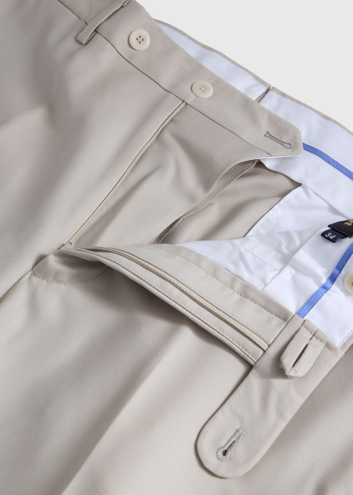 Super 130s All Year Wool Dress Trouser Light Grey - Paul Stuart