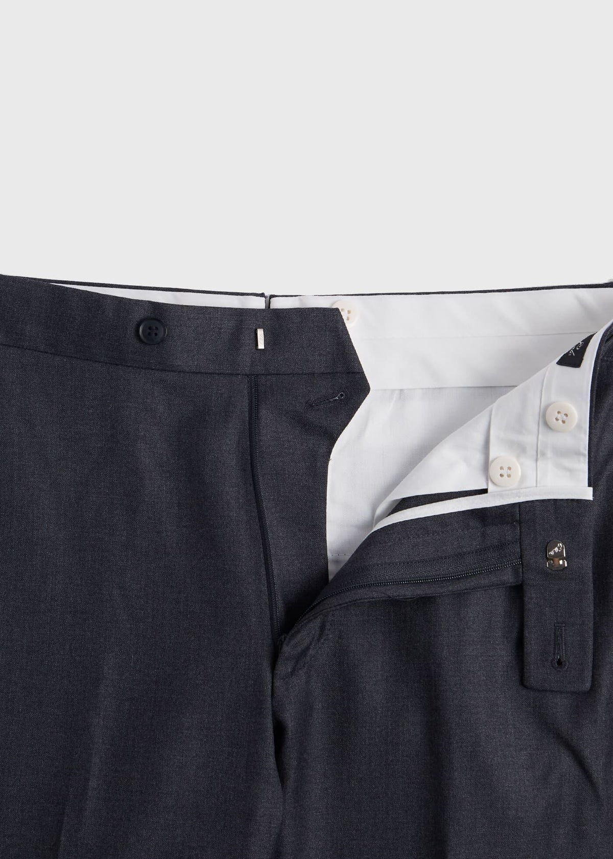 Super 110s Wool Harley Pant Mid Grey - Paul Stuart