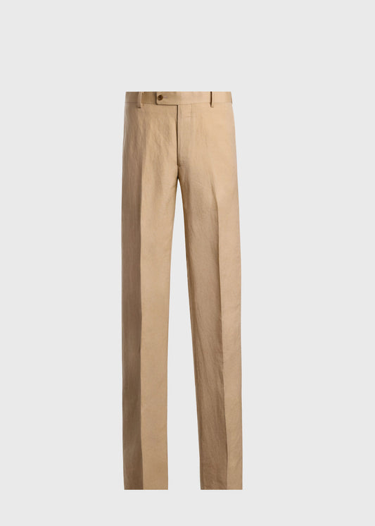 Linen Dress Trousers Tan - Paul Stuart