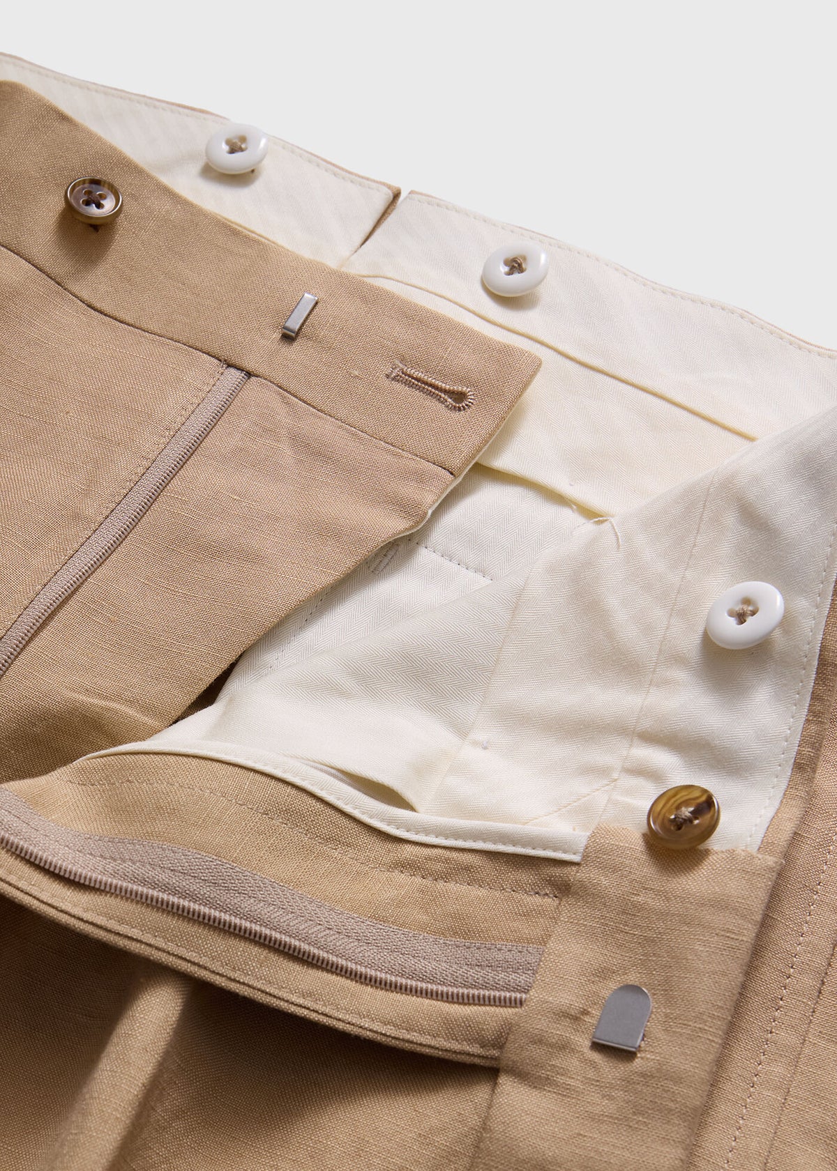 Linen Dress Trousers Tan - Paul Stuart
