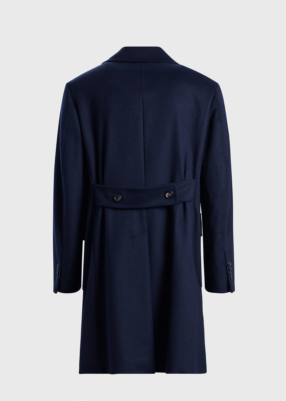 Super 170s Double-Breasted Coat Navy - Paul Stuart