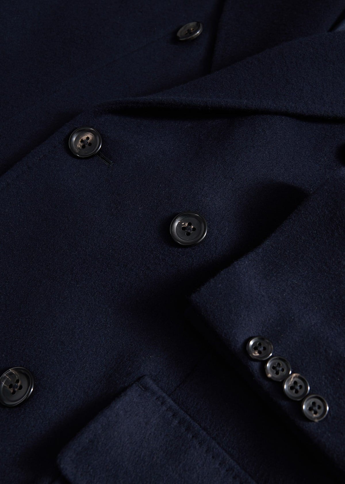 Super 170s Double-Breasted Coat Navy - Paul Stuart