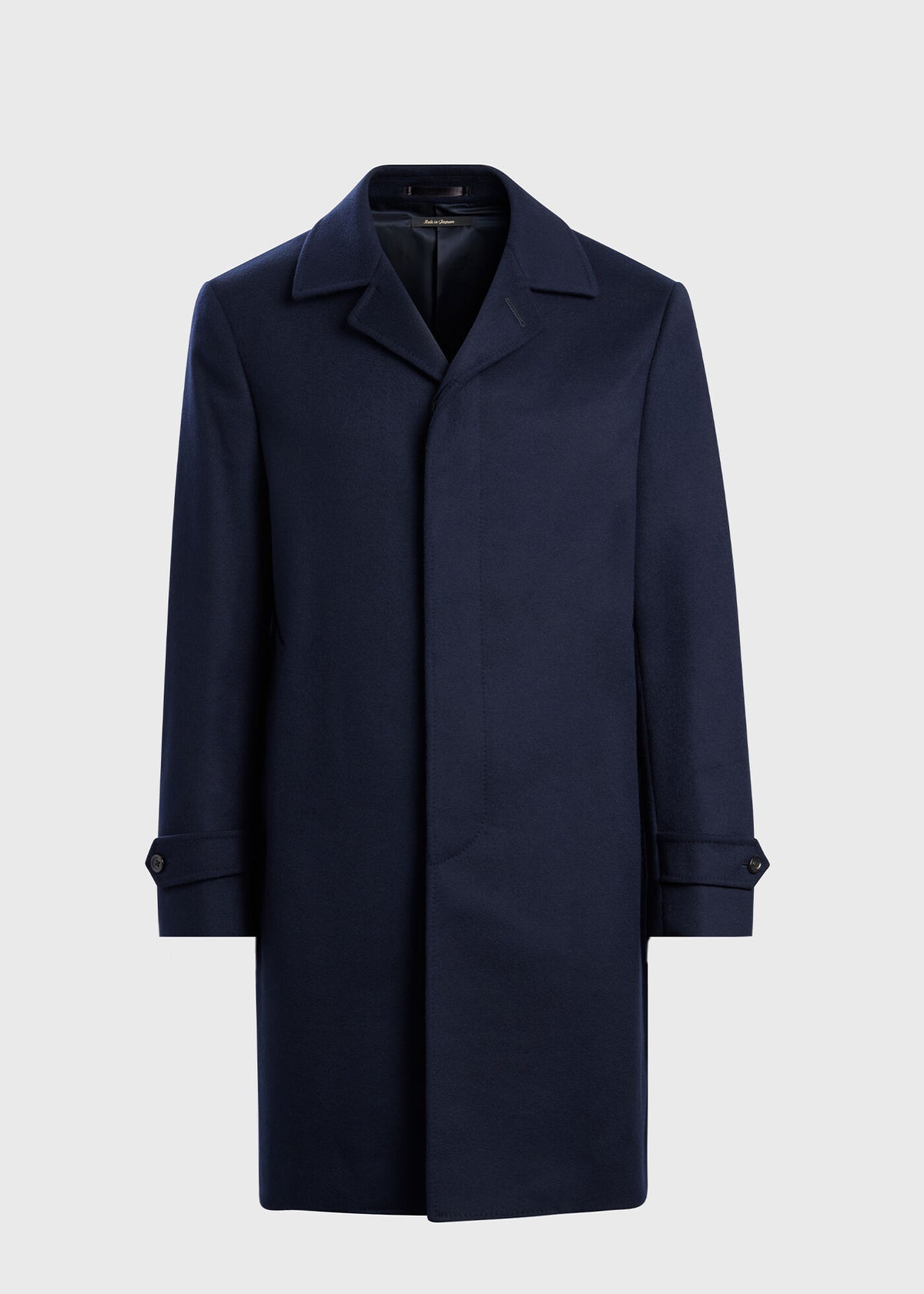 Super 170s Wool Water Repellent Coat Navy - Paul Stuart