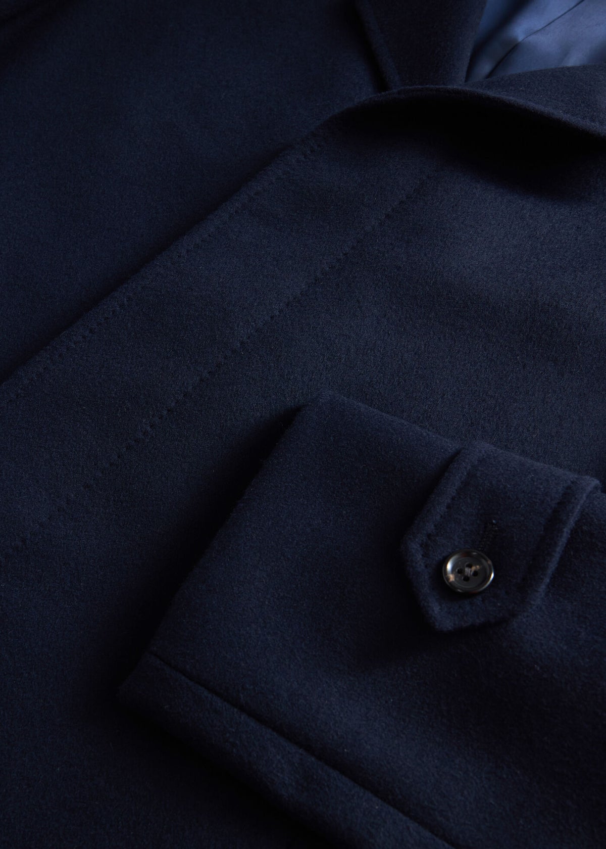 Super 170s Wool Water Repellent Coat Navy - Paul Stuart