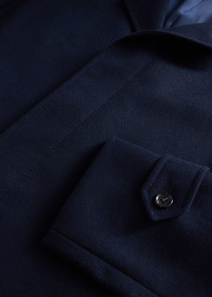 Super 170s Wool Water Repellent Coat Navy - Paul Stuart