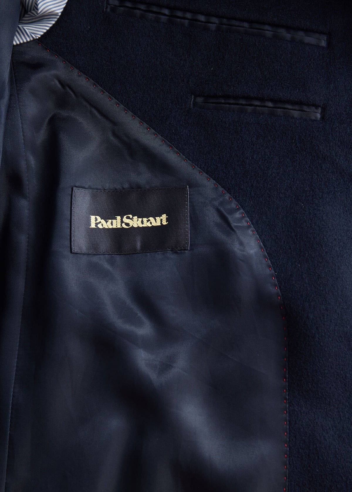 Super 170s Wool Water Repellent Coat Navy - Paul Stuart