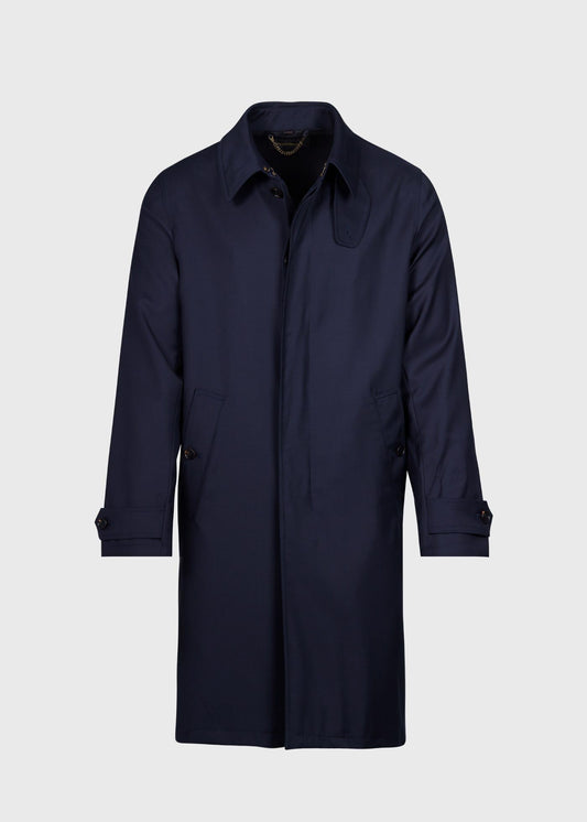 Water Repellent Wool Coat Navy - Paul Stuart