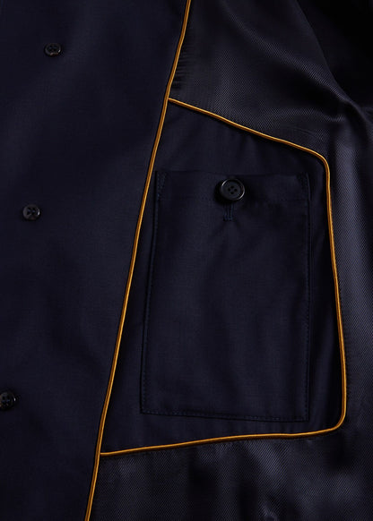 Water Repellent Wool Coat Navy - Paul Stuart