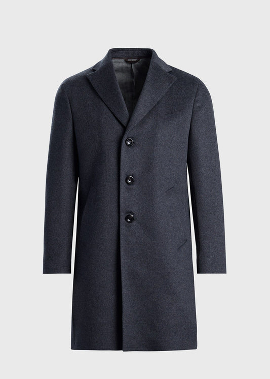 Wool & Cashmere Overcoat with Gilet Grey - Paul Stuart