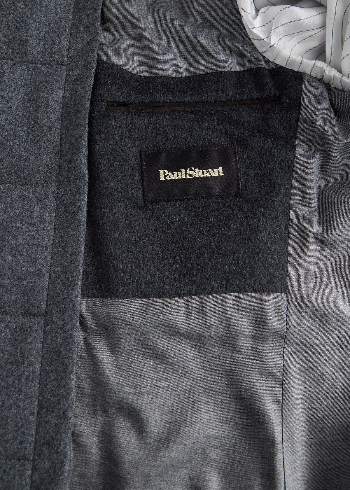 Wool & Cashmere Overcoat with Gilet Grey - Paul Stuart