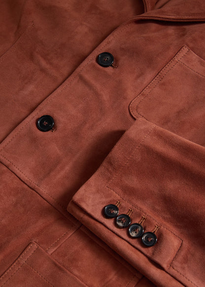Classic Suede Jacket Brick - Paul Stuart