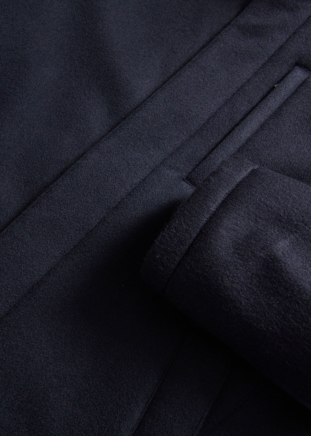 Cashmere Coat with Faux Fur Collar Navy - Paul Stuart