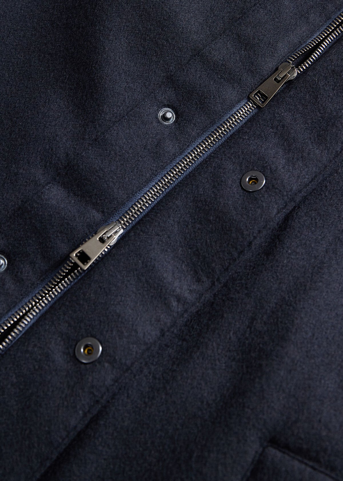 Cashmere Coat with Faux Fur Collar Navy - Paul Stuart