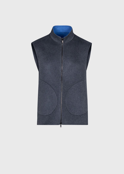 Reversible Cashmere Vest Grey - Paul Stuart