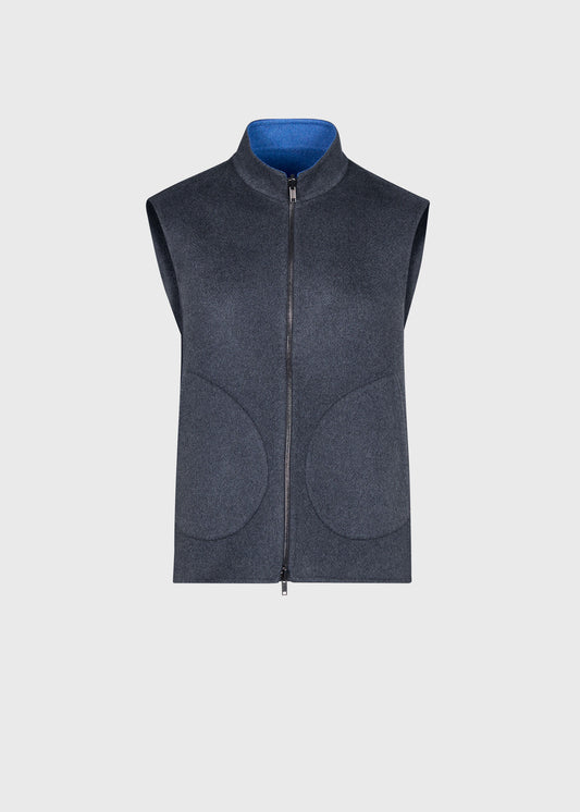 Reversible Cashmere Vest Grey - Paul Stuart