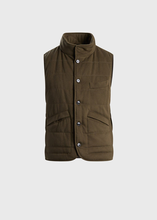 Wool & Cashmere Quilted Vest Camel, unselectable - Paul Stuart