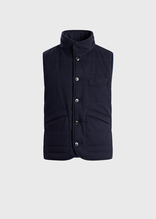 Wool & Cashmere Quilted Vest Camel, unselectable - Paul Stuart