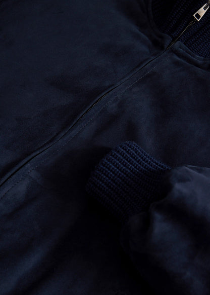 Suede Blouson Jacket Navy - Paul Stuart