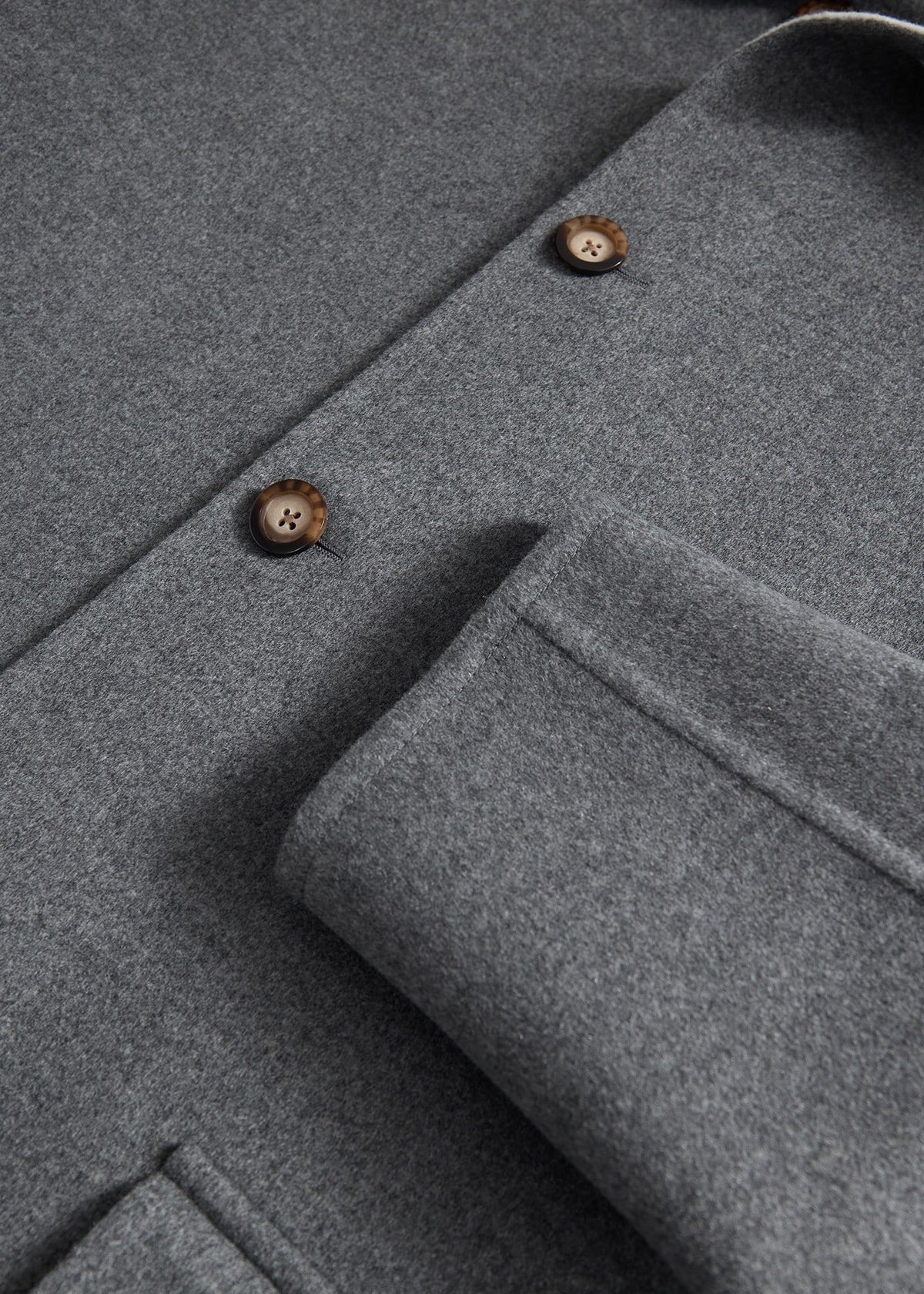 Double Faced Cashmere Coat Grey/Cream - Paul Stuart