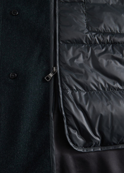 Cashmere Coat with Detachable Down Jacket Dark Grey - Paul Stuart