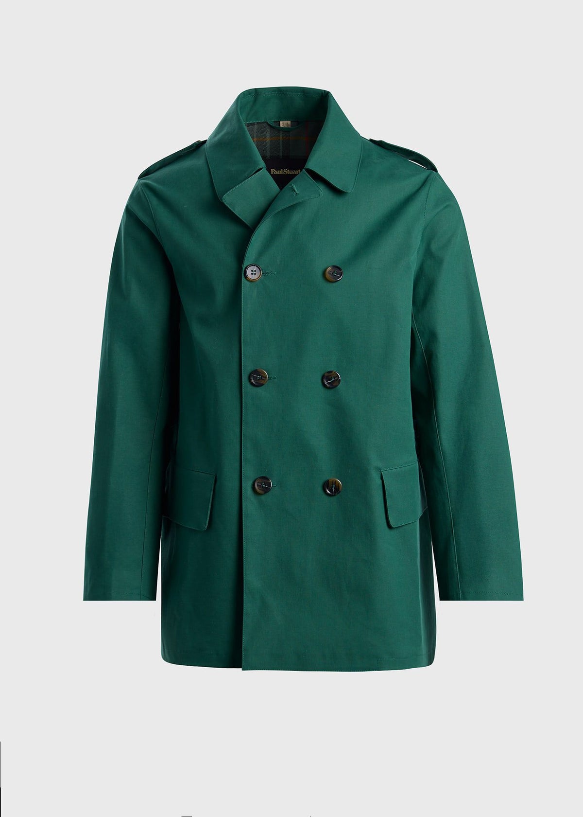Double Breasted Raincoat Green - Paul Stuart