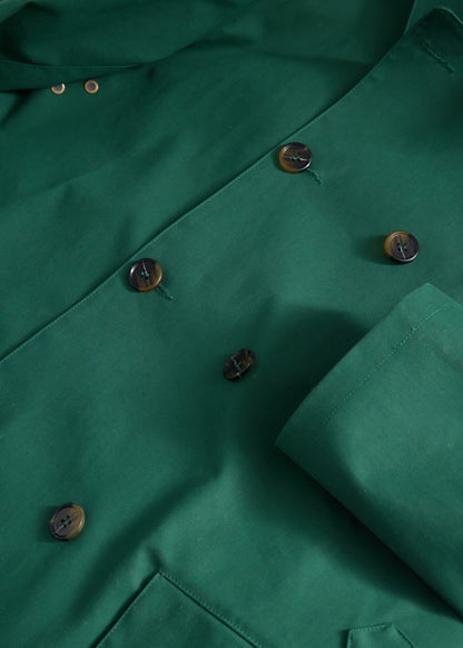 Double Breasted Raincoat Green - Paul Stuart