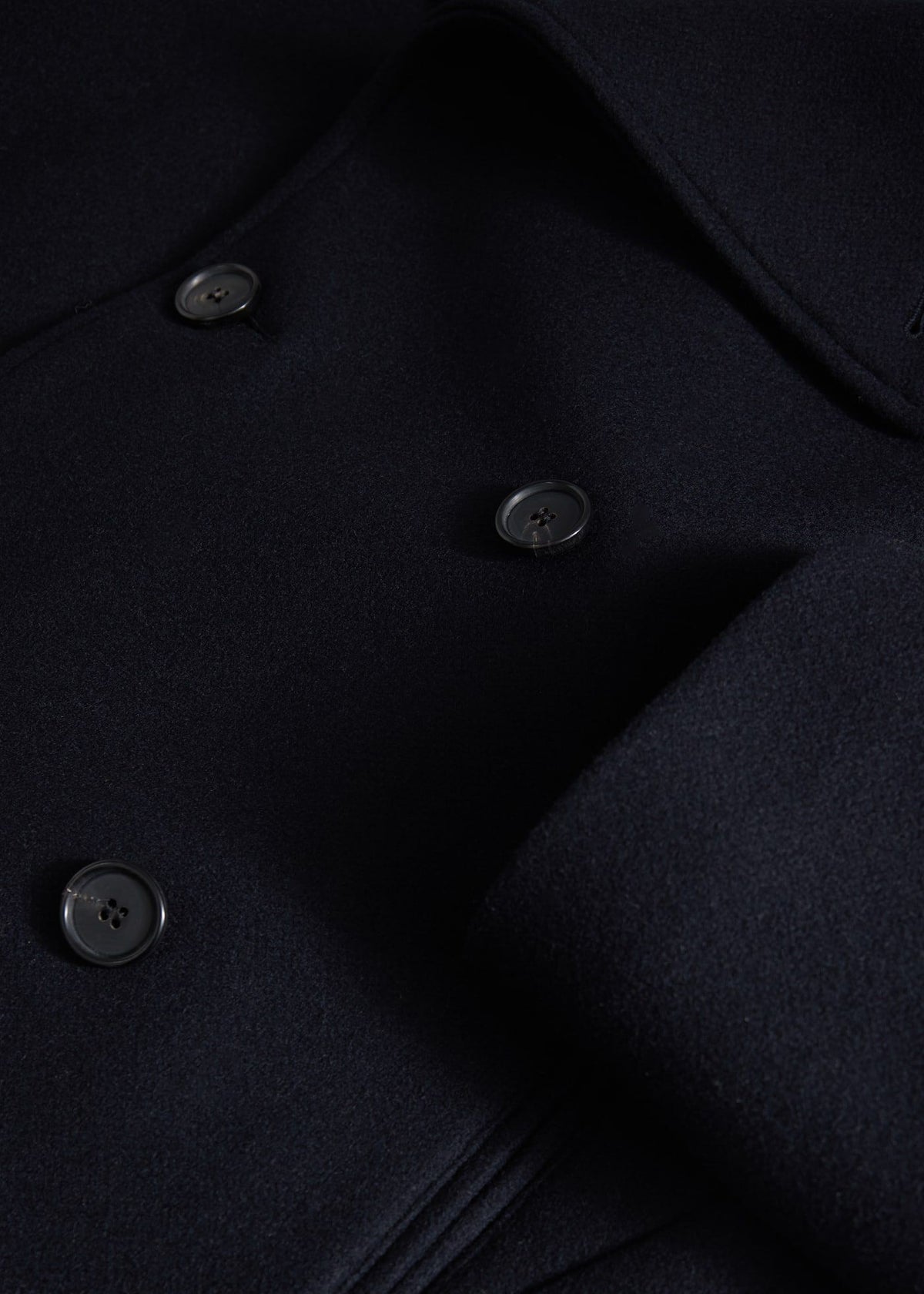 Modern Peacoat with Leather Detail Navy - Paul Stuart