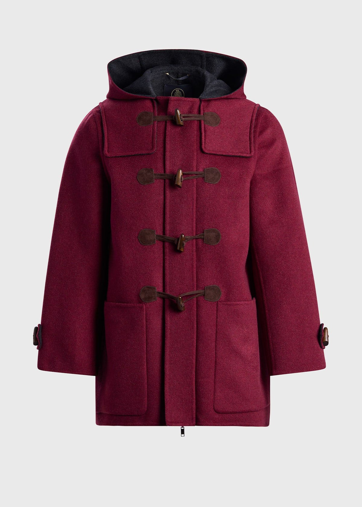 Double Faced Cashmere Toggle Coat Charcoal/Red - Paul Stuart