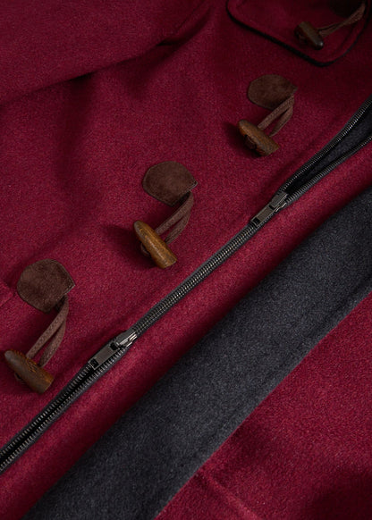 Double Faced Cashmere Toggle Coat Charcoal/Red - Paul Stuart