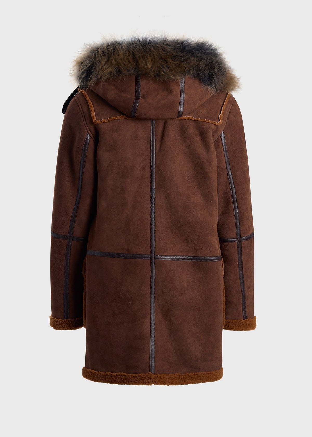 Shearling Toggle Coat Brown - Paul Stuart