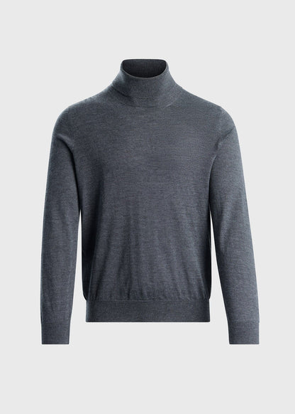 Silk & Cashmere Turtleneck Black - Paul Stuart