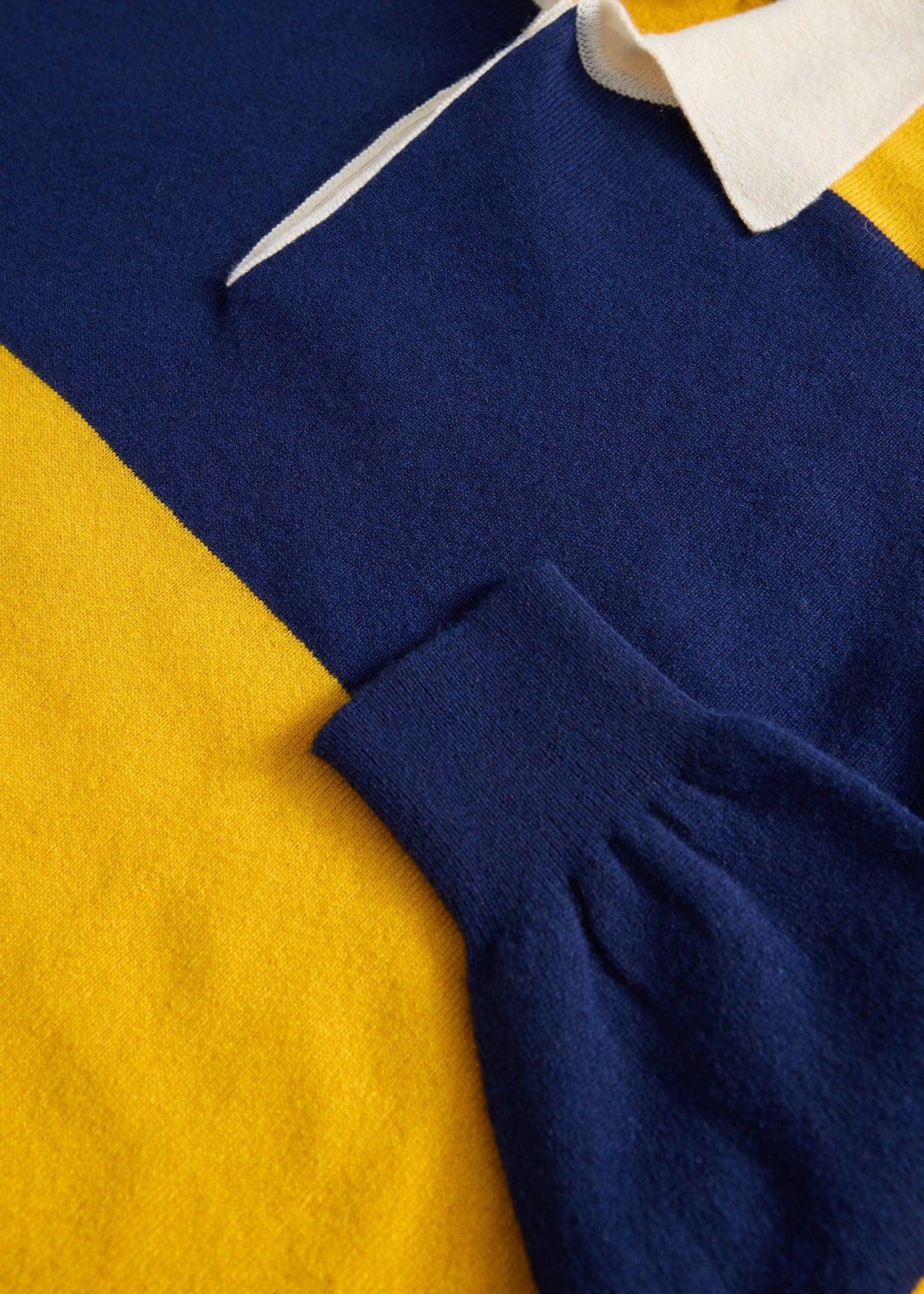 Lightweight Cashmere Rugby Sweater Navy/Gold - Paul Stuart
