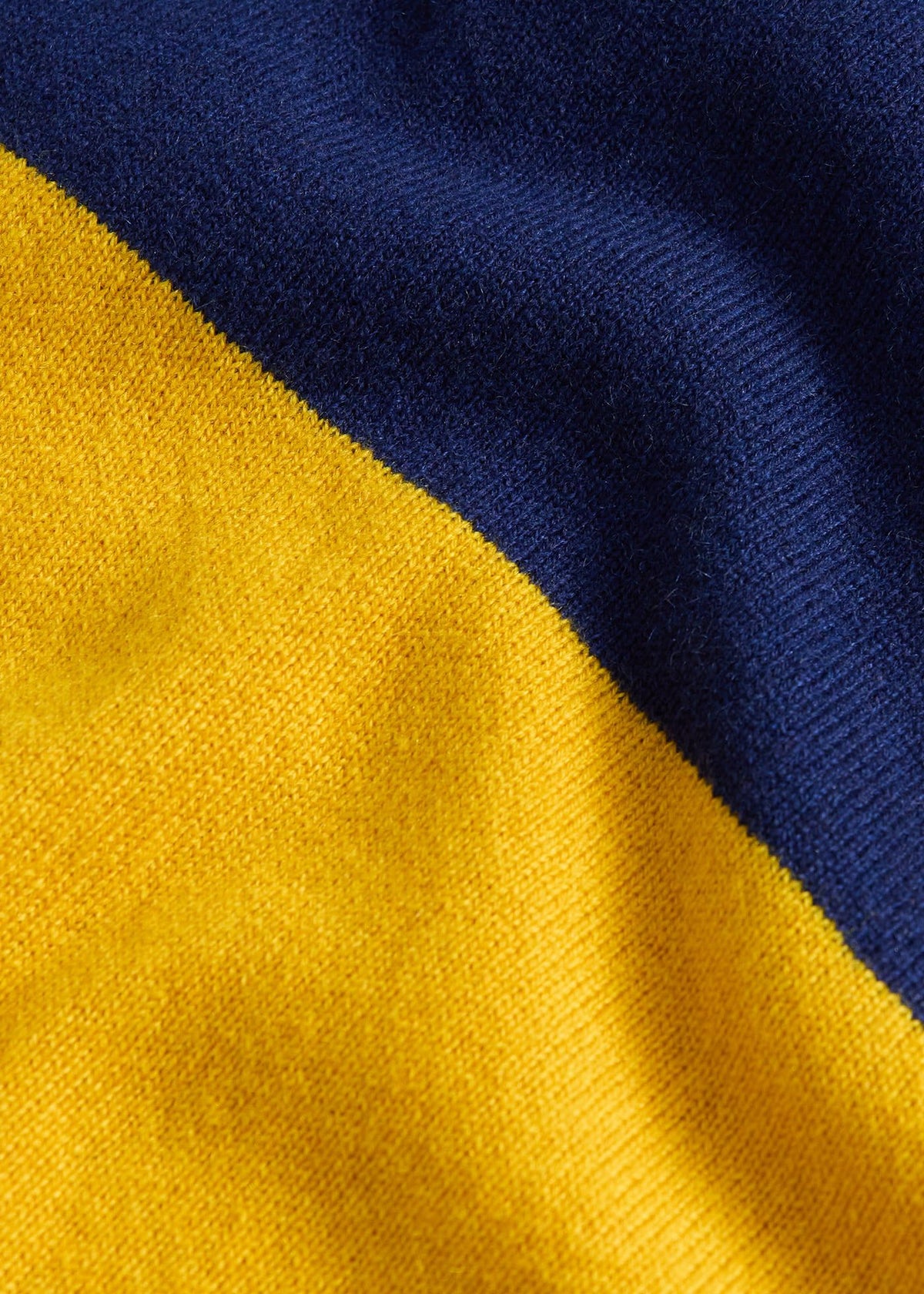 Lightweight Cashmere Rugby Sweater Navy/Gold - Paul Stuart