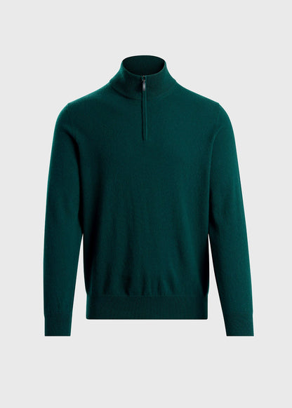 Essential Cashmere Quarter Zip Sweater Crimson - Paul Stuart