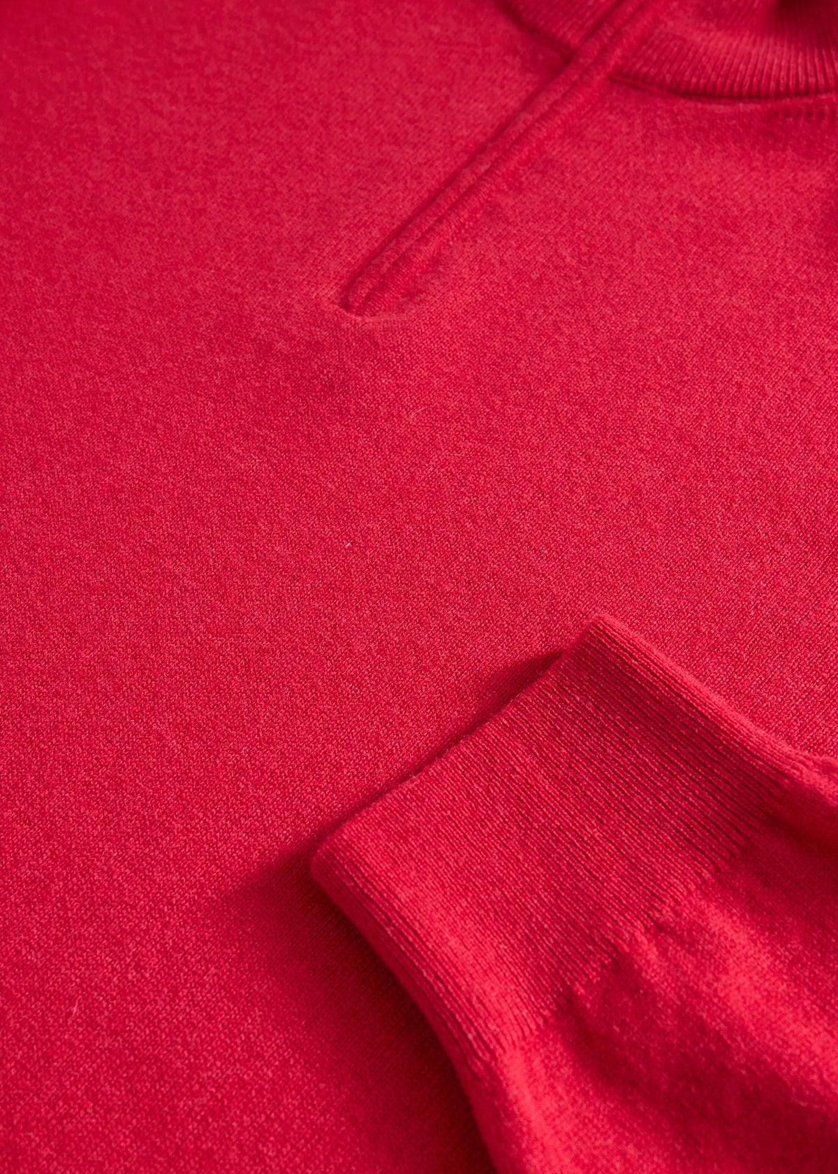 Essential Cashmere Quarter Zip Sweater Crimson - Paul Stuart