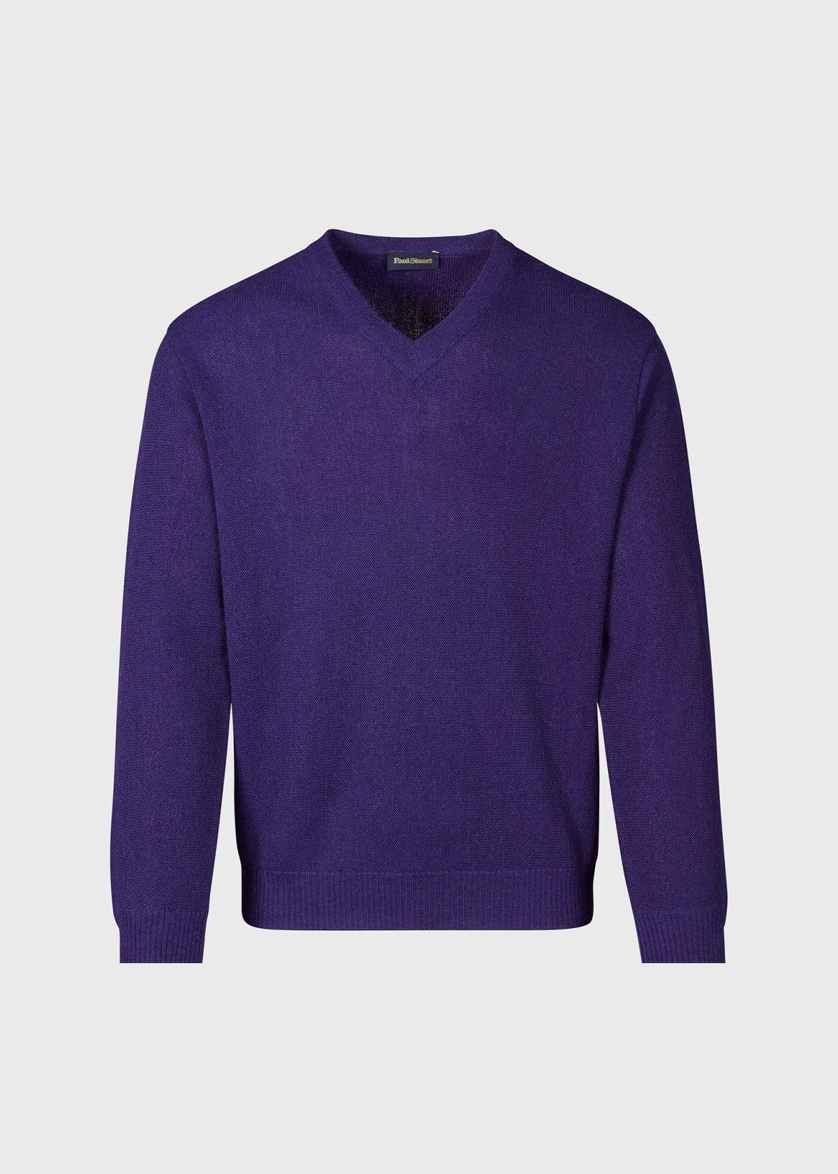 Classic Alpaca Links V-Neck Sweater Green Mix - Paul Stuart