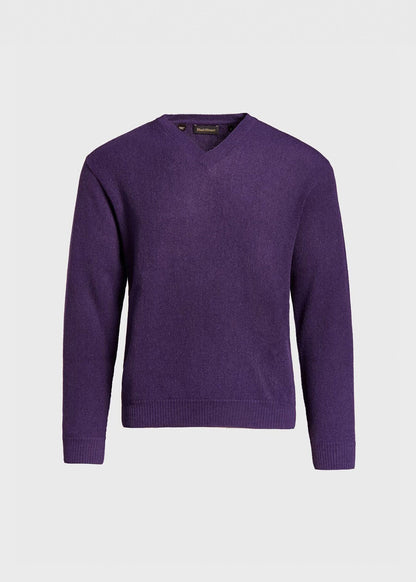 Classic Alpaca Links V-Neck Sweater Green Mix - Paul Stuart
