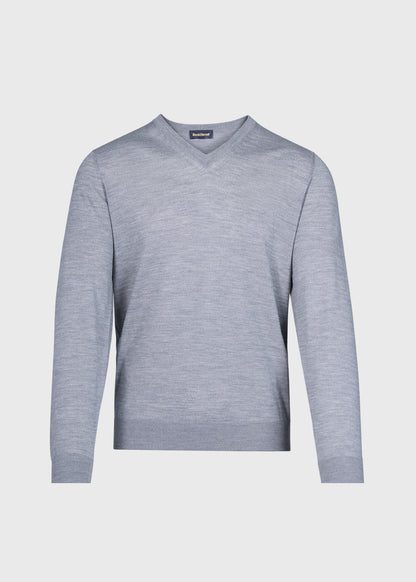 Essential Merino Wool V-neck Sweater Burgundy - Paul Stuart