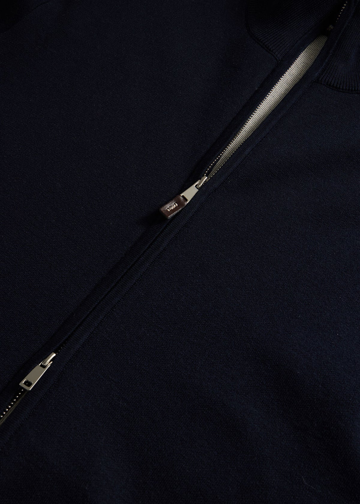 Silk & Cotton Full Zip Cardigan Light Grey - Paul Stuart