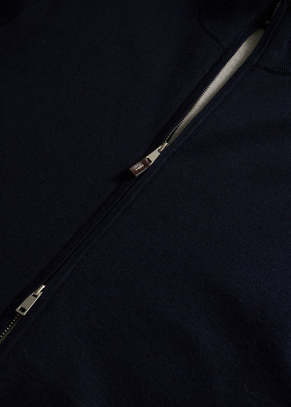 Silk & Cotton Full Zip Cardigan Light Grey - Paul Stuart