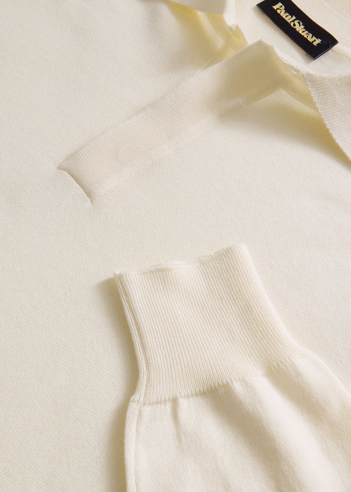 Organic Cotton Long Sleeve Polo Powder Blue - Paul Stuart